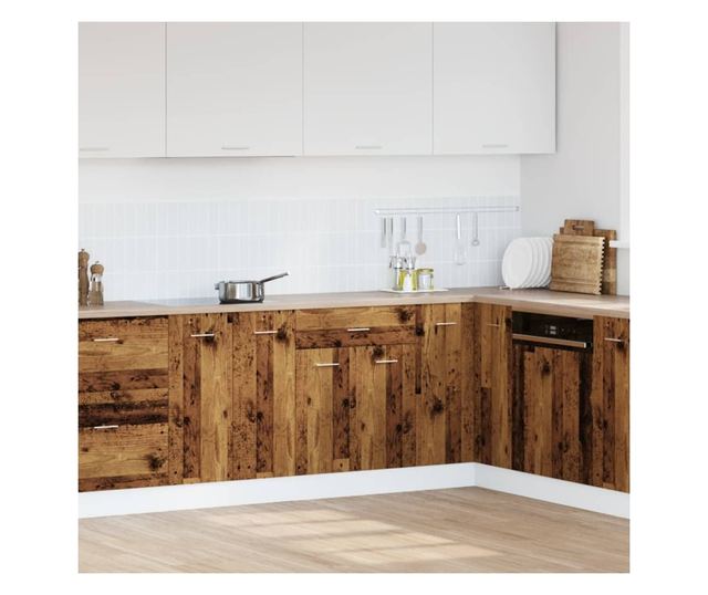 antik fa színű szerelt fa fiókos alsószekrény 60 x 46 x 81,5 cm