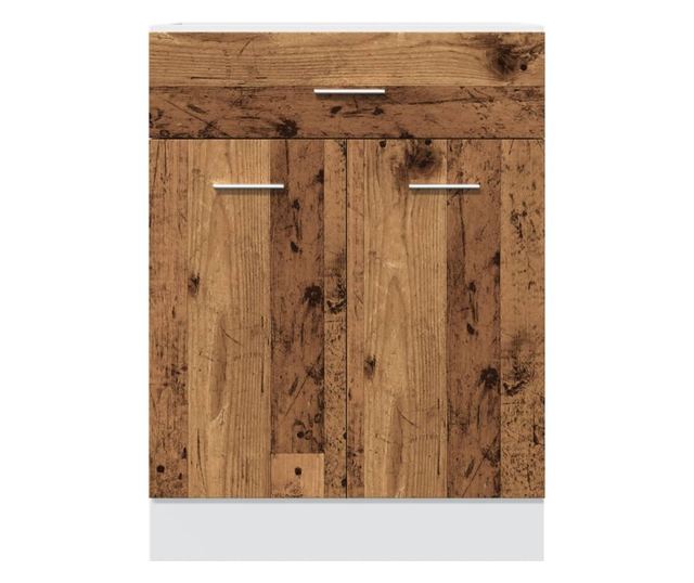 antik fa színű szerelt fa fiókos alsószekrény 60 x 46 x 81,5 cm