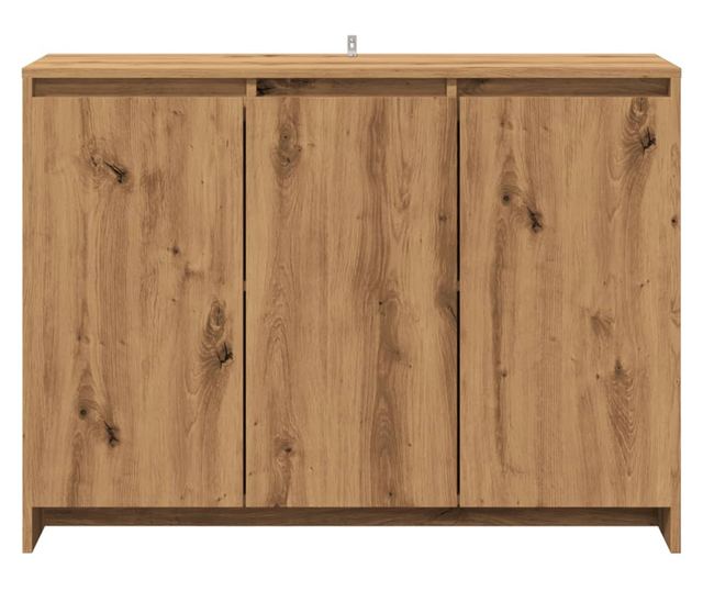 kézműves tölgy színű szerelt fa tálalószekrény 102 x 33 x 75 cm