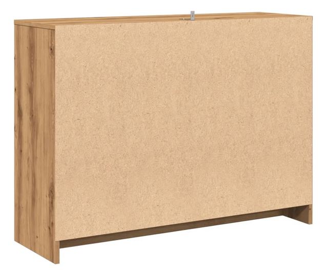 kézműves tölgy színű szerelt fa tálalószekrény 102 x 33 x 75 cm