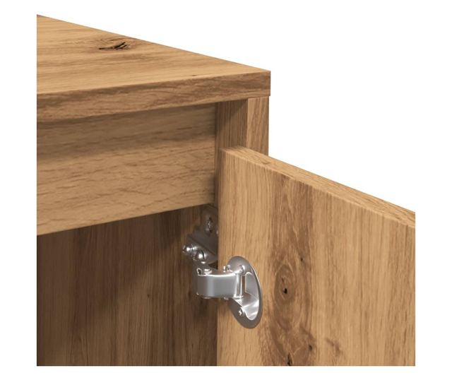 kézműves tölgy színű szerelt fa tálalószekrény 102 x 33 x 75 cm