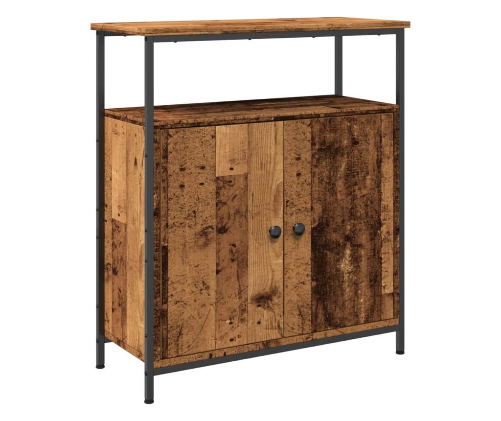 antik fa színű szerelt fa tálalószekrény 70 x 30 x 80 cm - 2