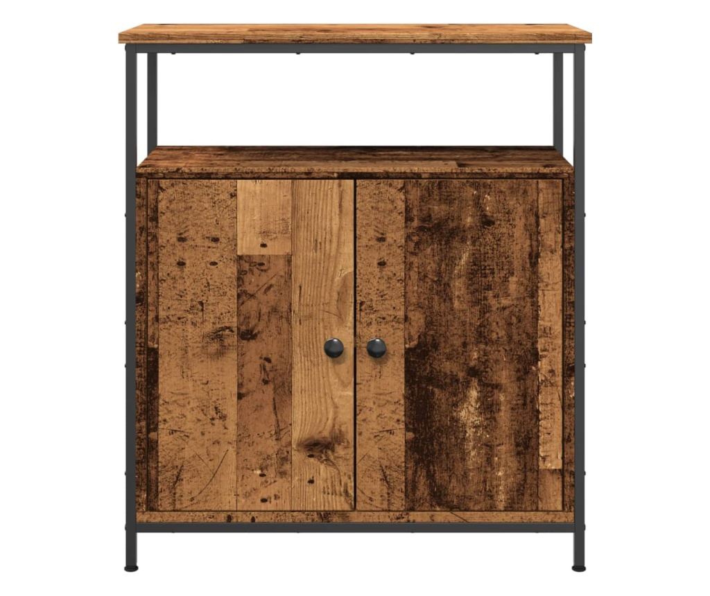 antik fa színű szerelt fa tálalószekrény 70 x 30 x 80 cm - 4