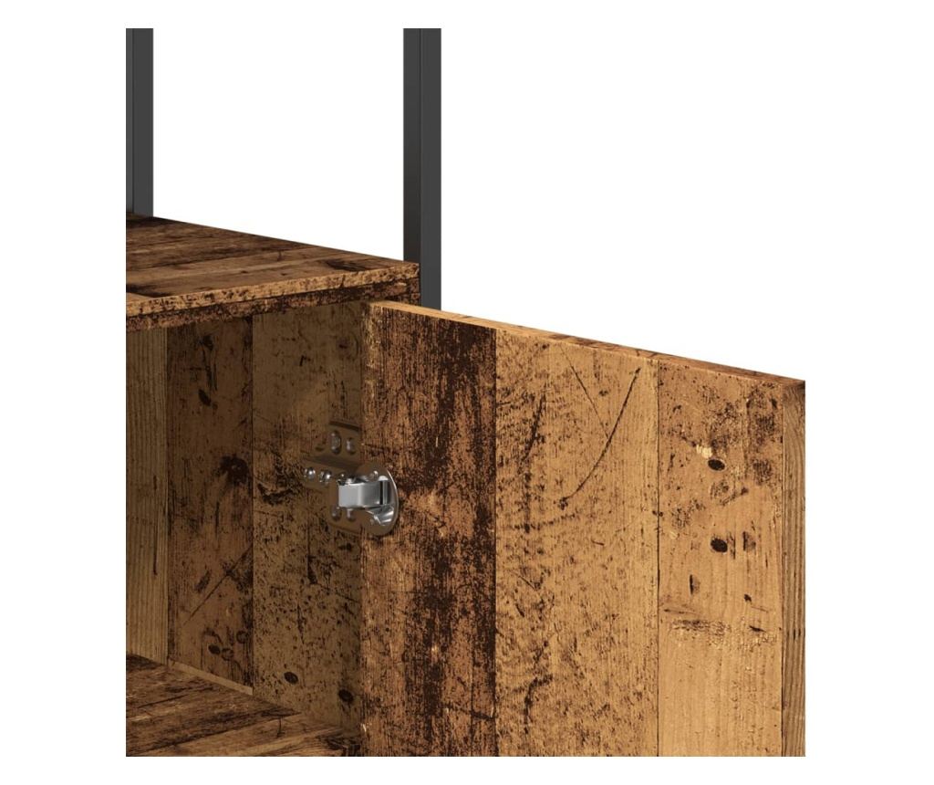 antik fa színű szerelt fa tálalószekrény 70 x 30 x 80 cm - 7