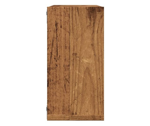 6 db antik fa színű szerelt fa fali kockapolc 30x15x30 cm