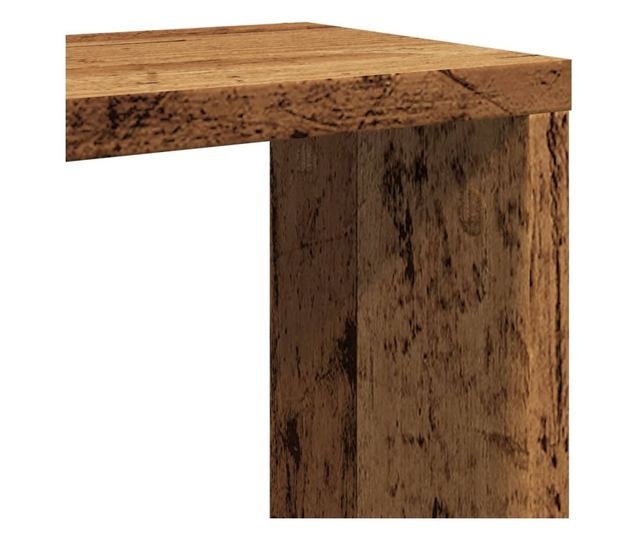 6 db antik fa színű szerelt fa fali kockapolc 30x15x30 cm