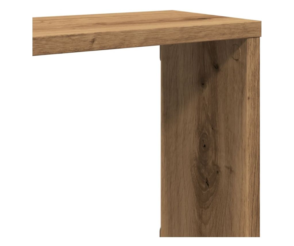 2 db kézműves tölgyszínű szerelt fa fali kockapolc 100x15x30 cm - 8