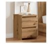 2 db kézműves tölgy színű szerelt fa éjjeliszekrény 30x30x40 cm