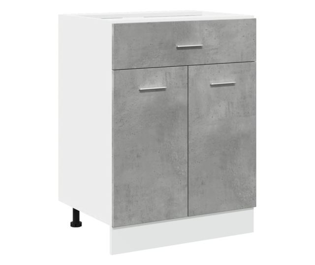 betonszürke szerelt fa fiókos alsószekrény 60 x 46 x 81,5 cm