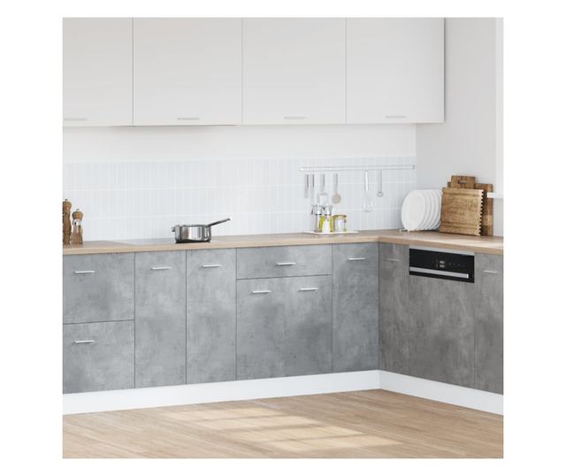 betonszürke szerelt fa fiókos alsószekrény 60 x 46 x 81,5 cm