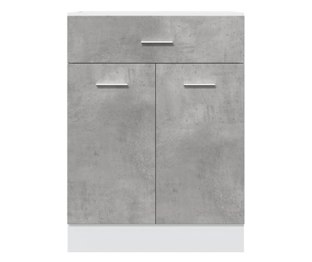 betonszürke szerelt fa fiókos alsószekrény 60 x 46 x 81,5 cm