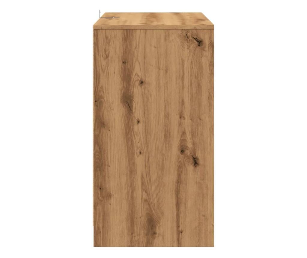 kézműves tölgy színű szerelt fa tálalószekrény 70x41x75 cm - 5