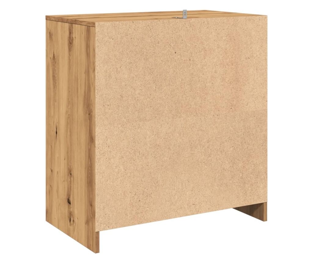 kézműves tölgy színű szerelt fa tálalószekrény 70x41x75 cm - 6