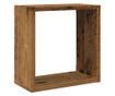 2 db antik fa színű szerelt fa fali kockapolc 30x15x30 cm thumbnail 4
