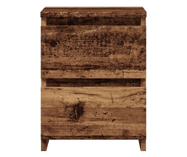 2 db antik fa színű szerelt fa éjjeliszekrény 30 x 30 x 40 cm