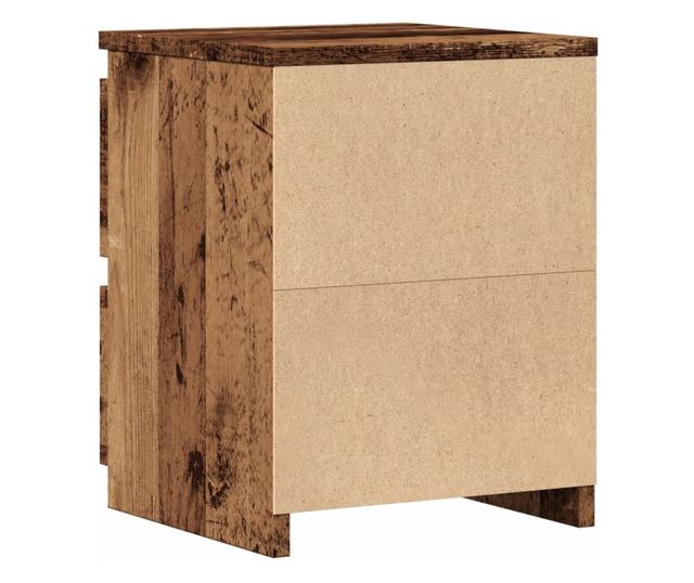 2 db antik fa színű szerelt fa éjjeliszekrény 30 x 30 x 40 cm