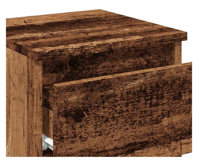 2 db antik fa színű szerelt fa éjjeliszekrény 30 x 30 x 40 cm