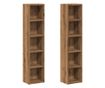 2 db kézműves tölgy színű szerelt fa CD-szekrény 21x16x93,5 cm