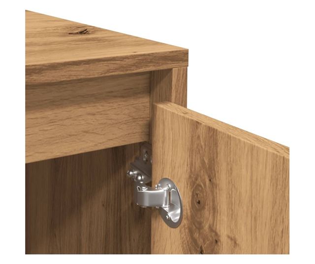 kézműves tölgy színű szerelt fa tálalószekrény 70x41x75 cm