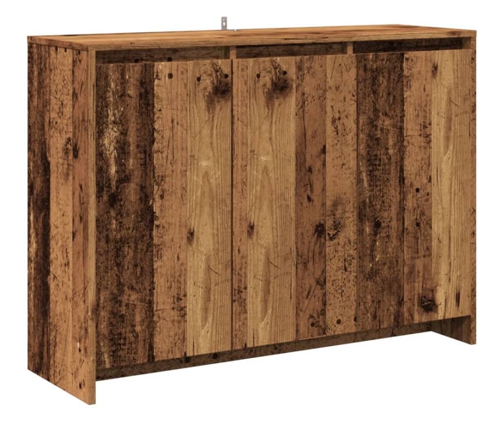 antik fa színű szerelt fa tálalószekrény 102 x 33 x 75 cm - 2