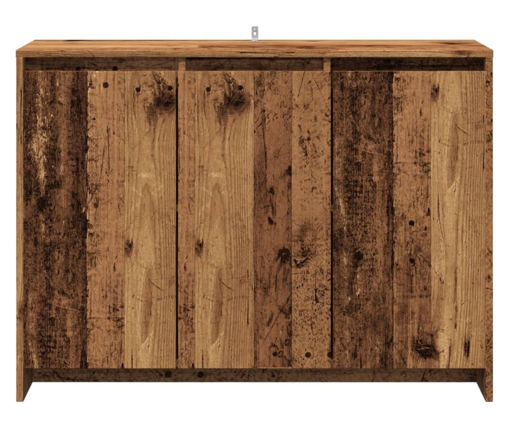 antik fa színű szerelt fa tálalószekrény 102 x 33 x 75 cm - 4