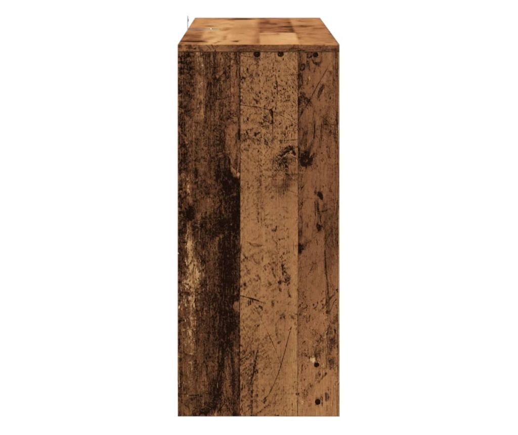 antik fa színű szerelt fa tálalószekrény 102 x 33 x 75 cm - 5