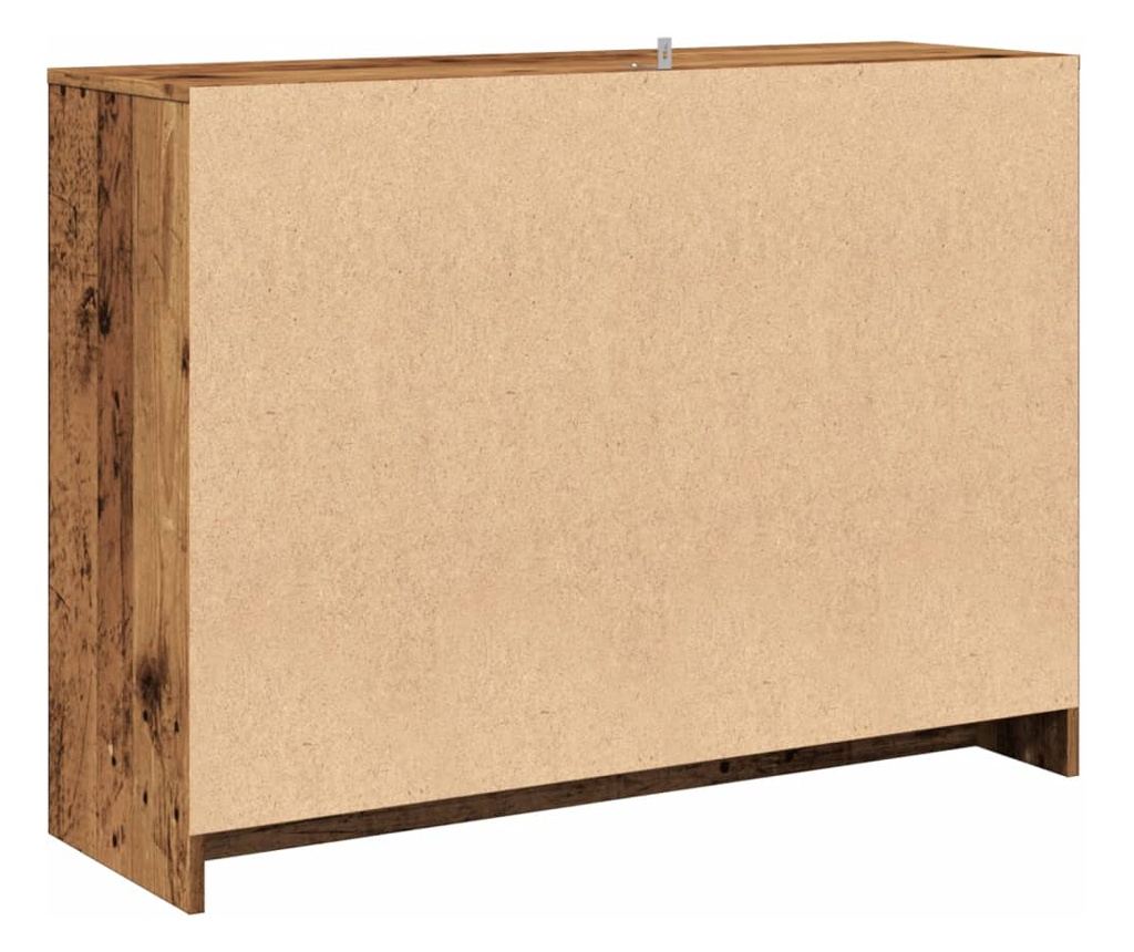 antik fa színű szerelt fa tálalószekrény 102 x 33 x 75 cm - 6