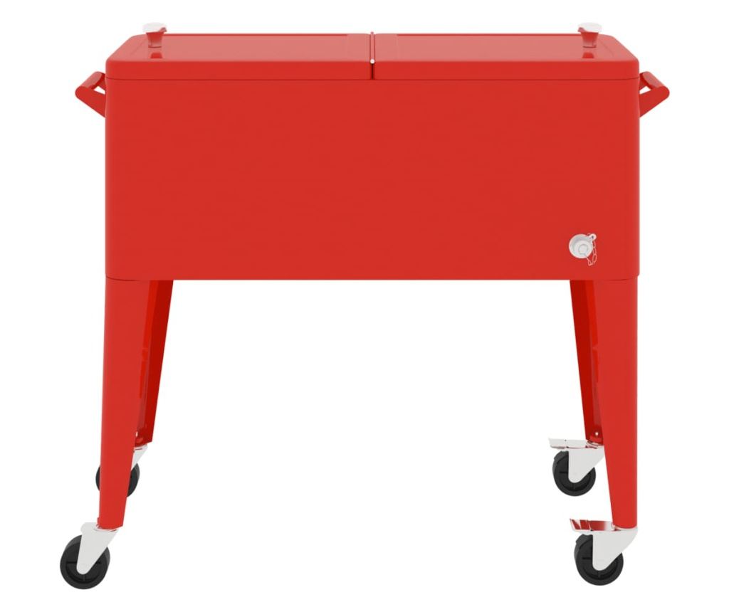 piros hűtőkocsi kerekekkel 92 x 43 x 89 cm - 3