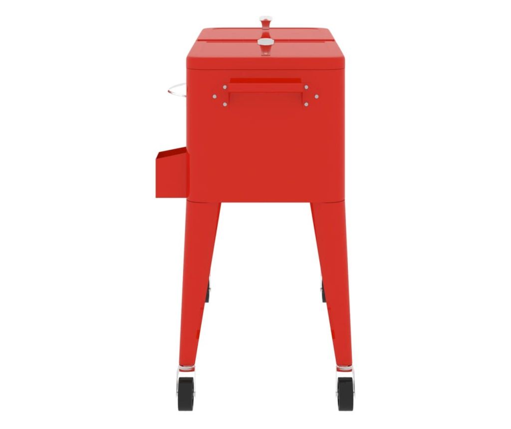 piros hűtőkocsi kerekekkel 92 x 43 x 89 cm - 5