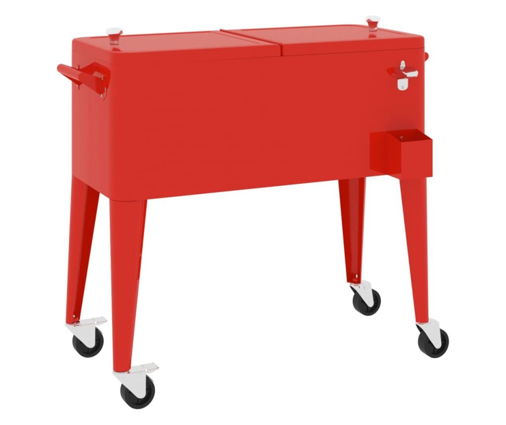 piros hűtőkocsi kerekekkel 92 x 43 x 89 cm - 6