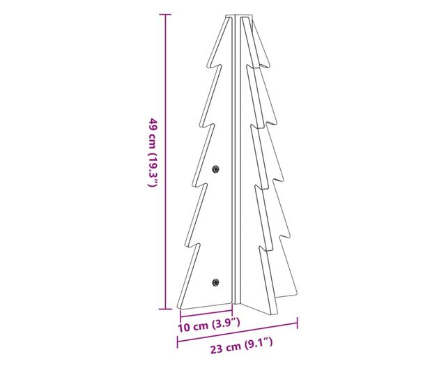 tömör fenyőfa karácsonyfa-dekoráció 49 cm