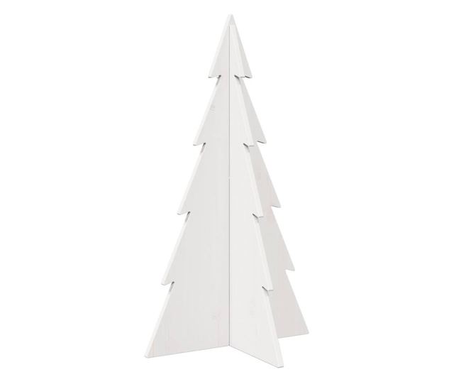 fehér tömör fenyőfa karácsonyfa-dekoráció 80 cm