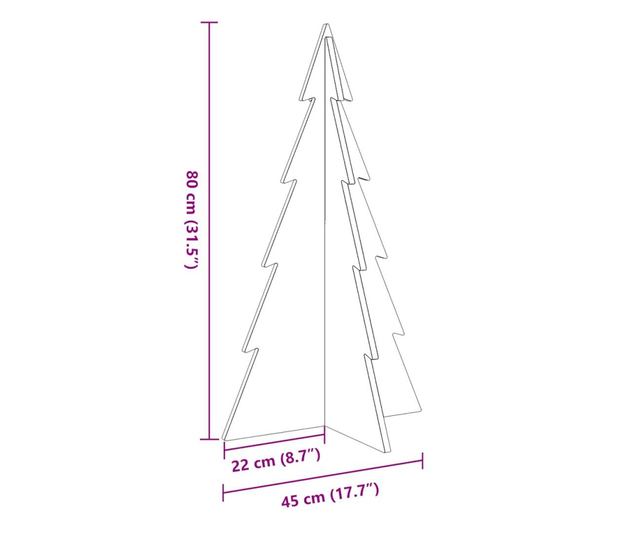 fehér tömör fenyőfa karácsonyfa-dekoráció 80 cm