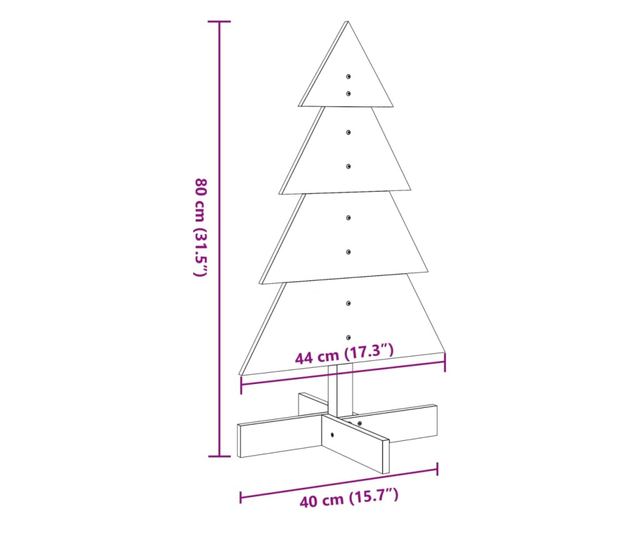tömör fenyőfa karácsonyfa-dekoráció 80 cm