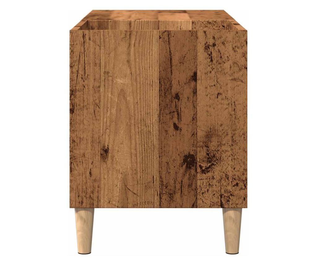 antik fa színű szerelt fa hanglemezszekrény 84,5x38x48 cm - 5