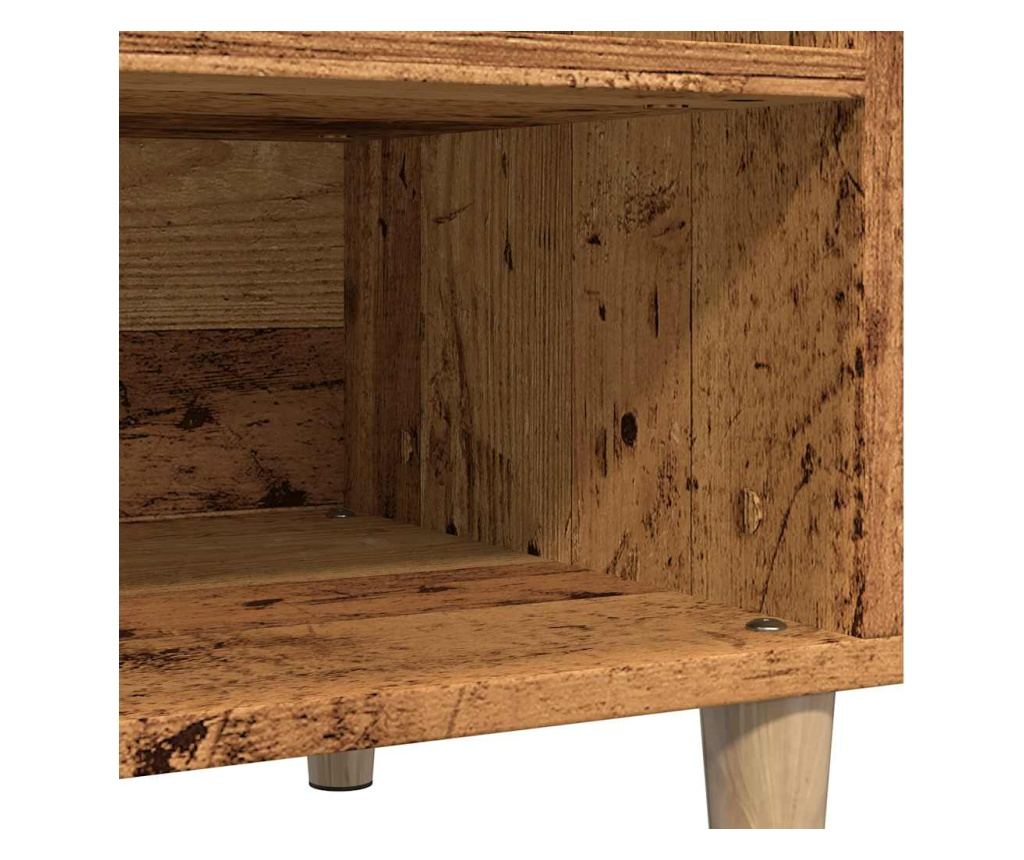 antik fa színű szerelt fa hanglemezszekrény 84,5x38x48 cm - 8