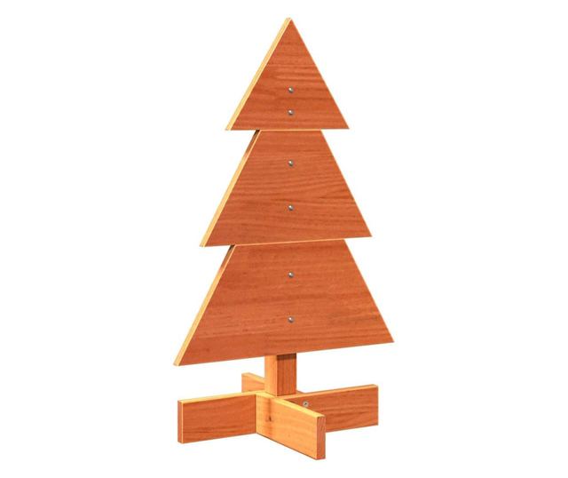 viaszbarna tömör fenyőfa karácsonyfa-dekoráció 60 cm