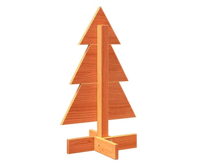 viaszbarna tömör fenyőfa karácsonyfa-dekoráció 60 cm