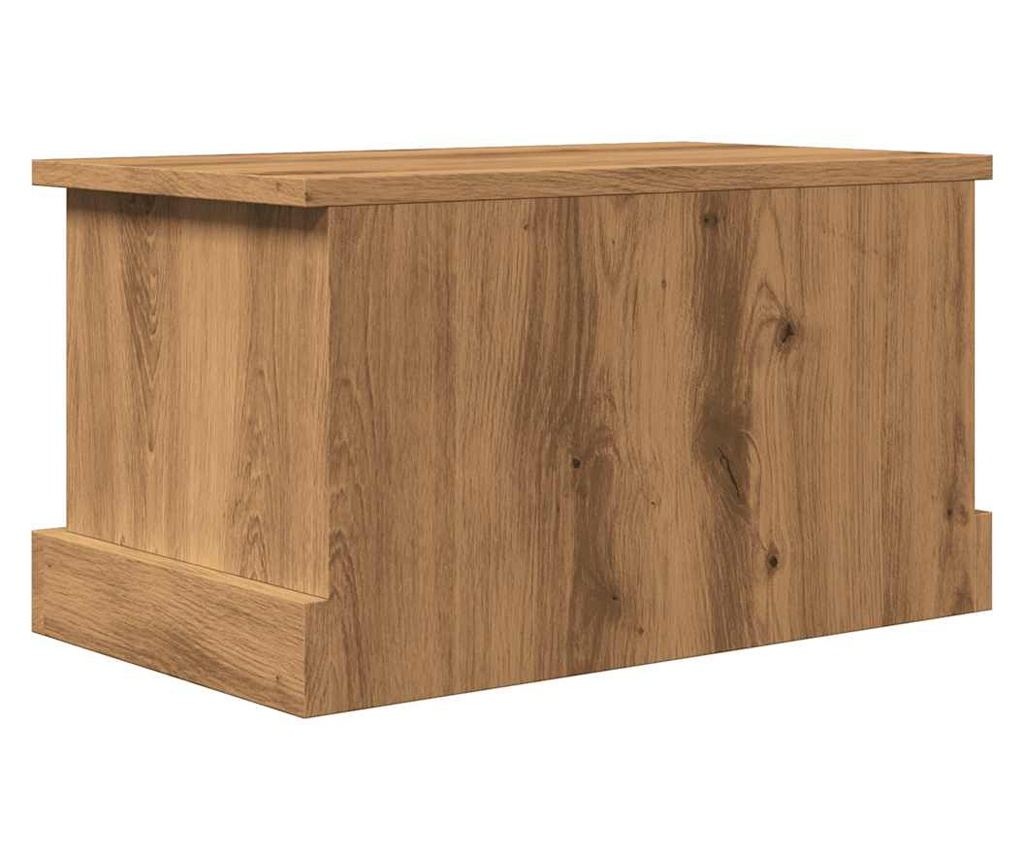 kézműves tölgy színű szerelt fa tárolódoboz 30 x 50 x 28 cm - 8