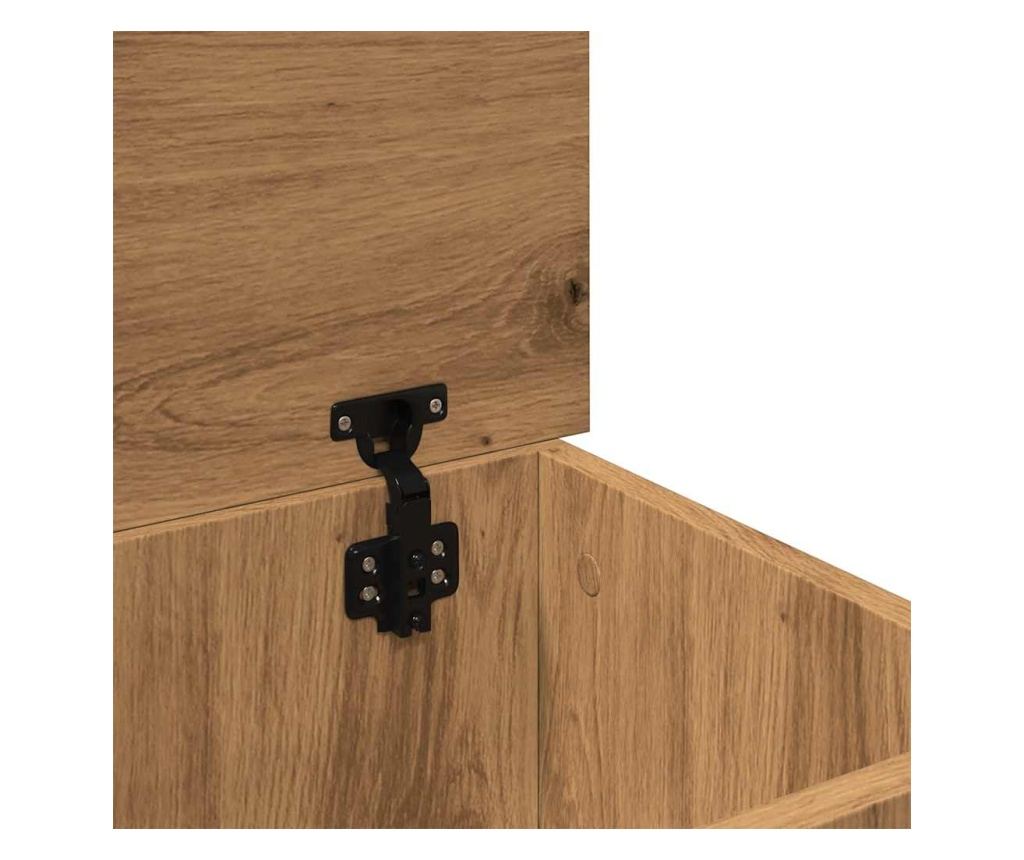 kézműves tölgy színű szerelt fa tárolódoboz 30 x 50 x 28 cm - 10