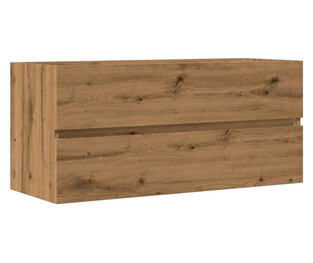 kézműves tölgy színű szerelt fa mosdószekrény 100 x 38,5 x 45cm