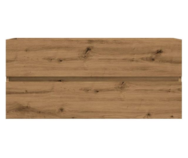 kézműves tölgy színű szerelt fa mosdószekrény 100 x 38,5 x 45cm