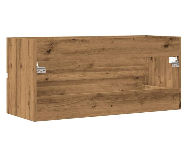 kézműves tölgy színű szerelt fa mosdószekrény 100 x 38,5 x 45cm