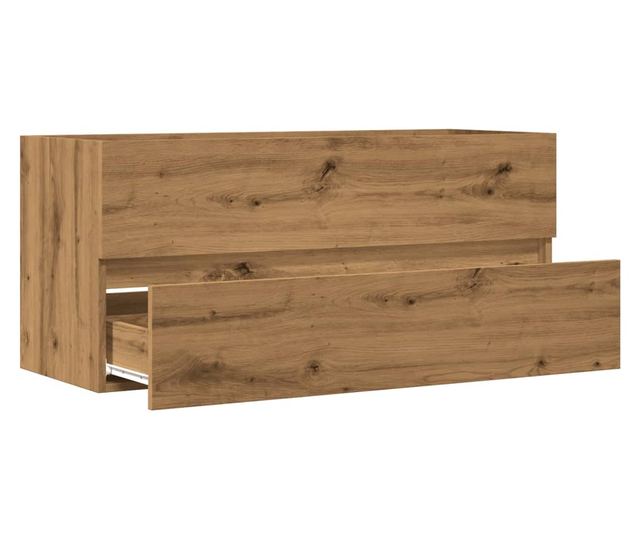 kézműves tölgy színű szerelt fa mosdószekrény 100 x 38,5 x 45cm