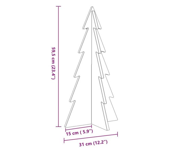 tömör fenyő karácsonyfa dekorációnak 59,5 cm