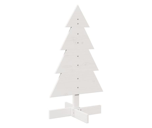 fehér tömör fenyőfa karácsonyfa-dekoráció 80 cm