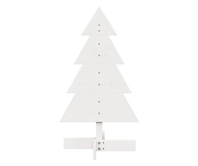 fehér tömör fenyőfa karácsonyfa-dekoráció 80 cm