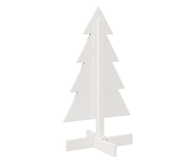 fehér tömör fenyőfa karácsonyfa-dekoráció 80 cm