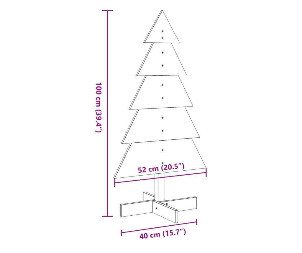 tömör fenyőfa karácsonyfa-dekoráció 100 cm - 8