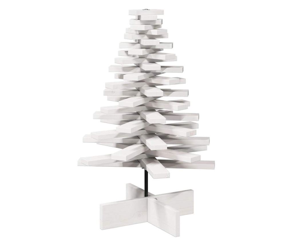 fehér tömör fenyőfa karácsonyfa-dekoráció 80 cm - 2